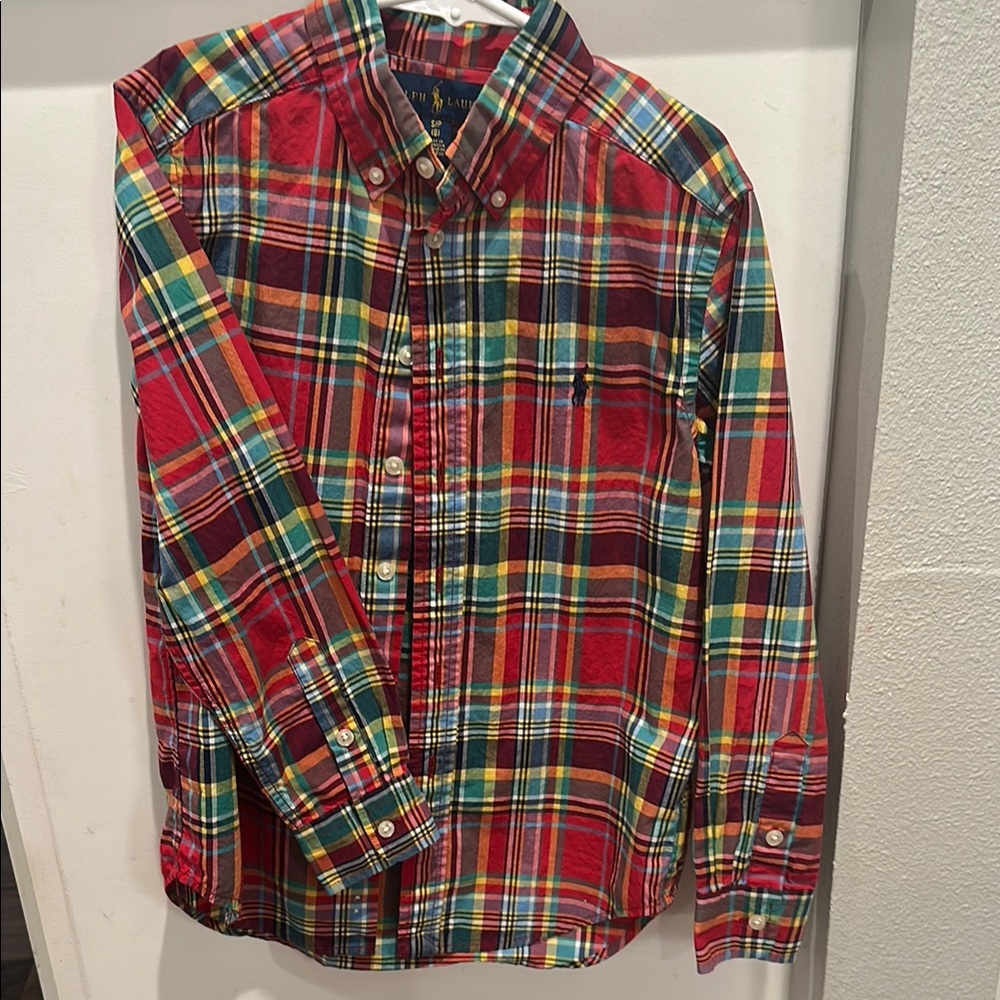 Ralph Lauren Blue Label Red and Blue Plaid Button Down Shirt - Picture 4 of 5